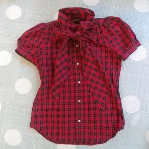 Ralph Lauren red plaid blouses